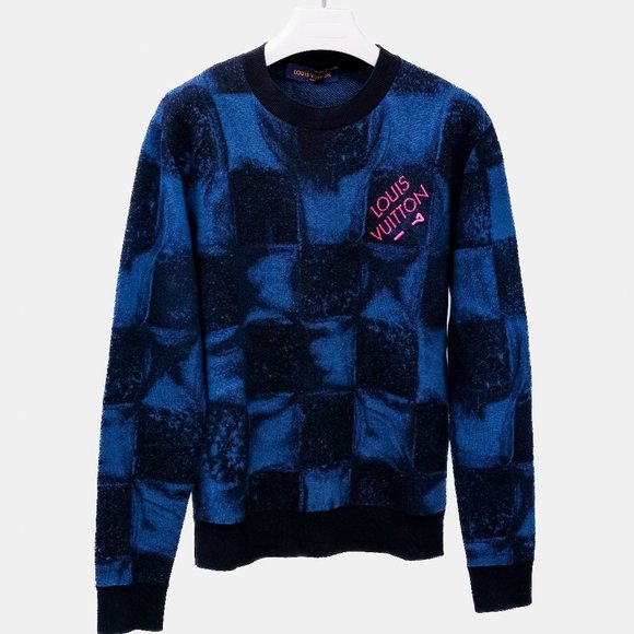 Louis Vuitton Blue Damier Salt Print Sweater - Picture 2 of 15